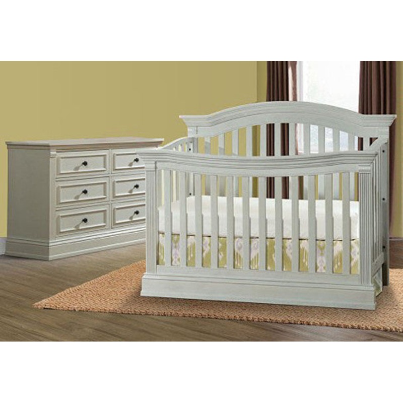 Stella Baby Trinity 2 Piece Nursery Set in Belgium Cream – Crib & Double Dresser