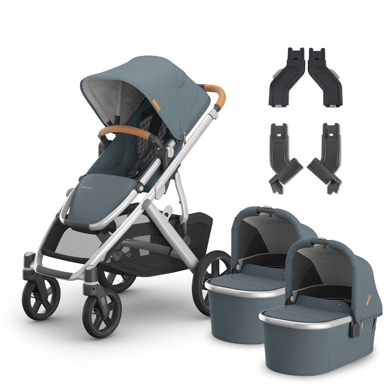 UPPAbaby Vista V3 Twin Mode Bundle (Stroller + 2 Bassinets + Adapters) Callum Callum