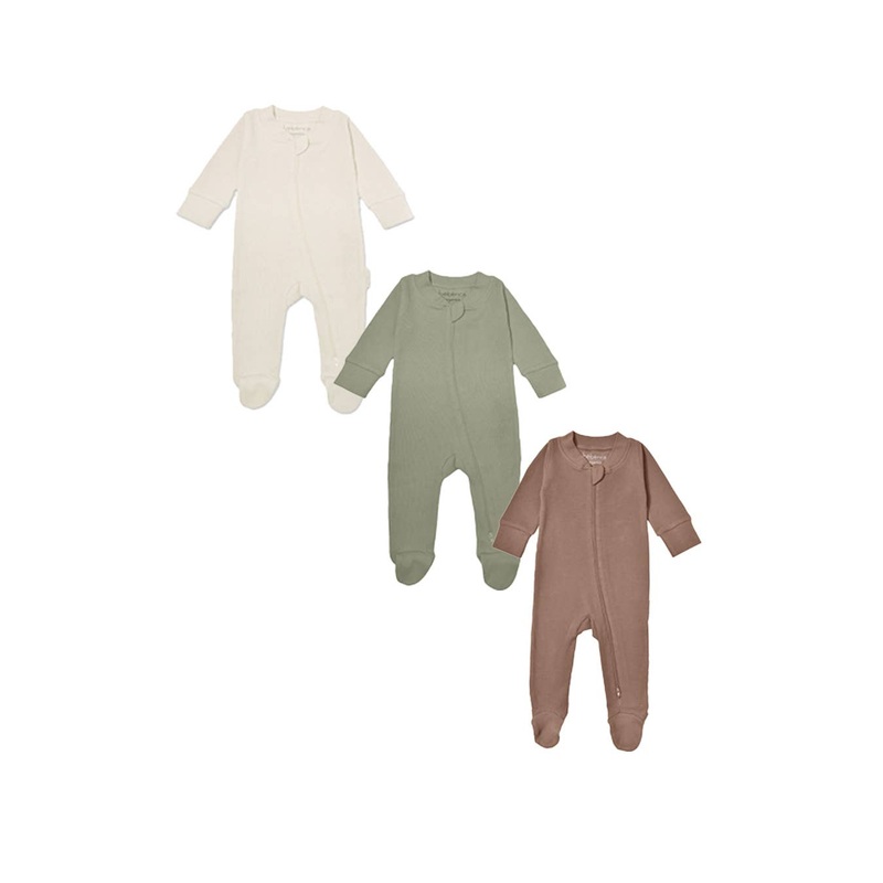 3 Piece Bundle – Organic Baby Waffle Footie Jumpsuit 6-9