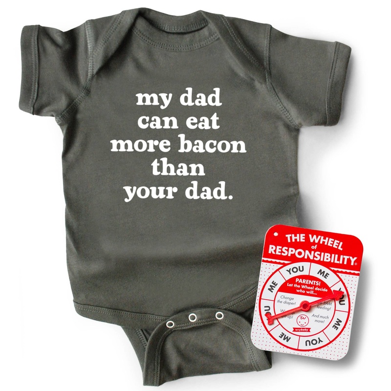 My Dad Can Eat More Bacon Than Your Dad  Baby Bodysuit Grey 0-6 Months
