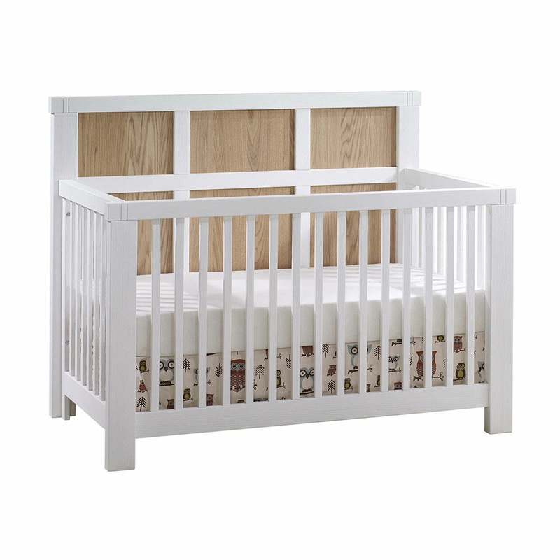 Natart Rustico Moderno Convertible Crib – White/Natural Oak