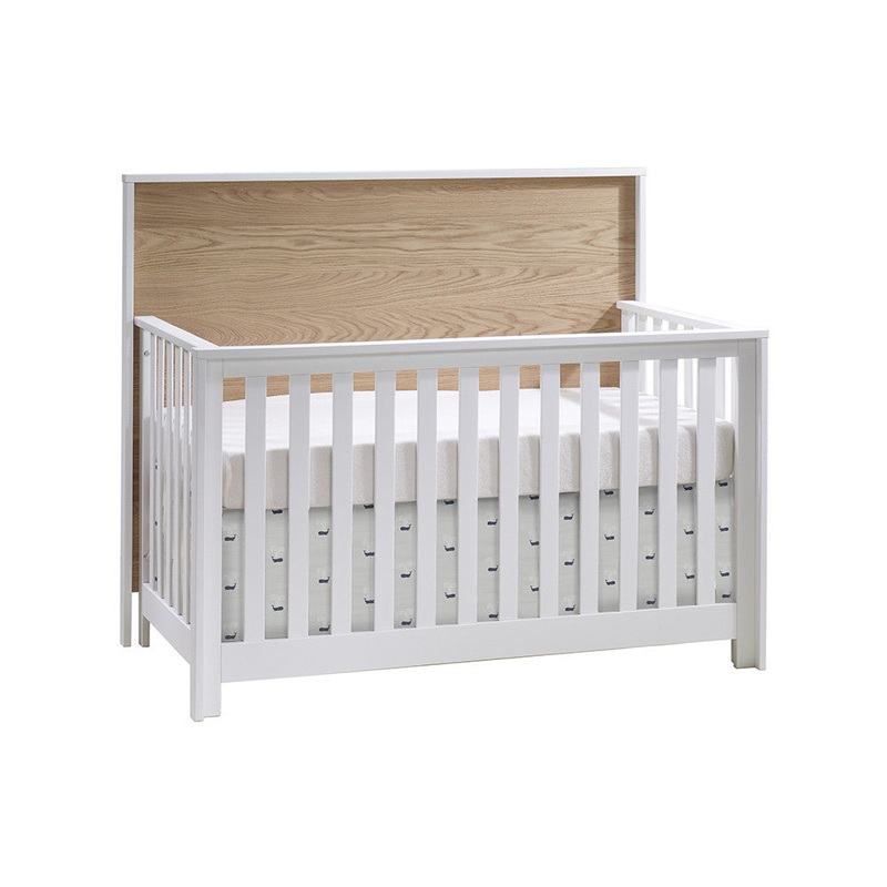 NEST Vibe 5-in-1 Convertible Crib White/Natural Oak