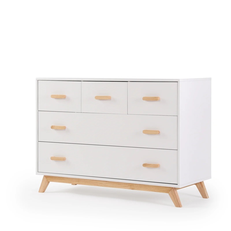 Soho 5-Drawer Dresser White & Natural