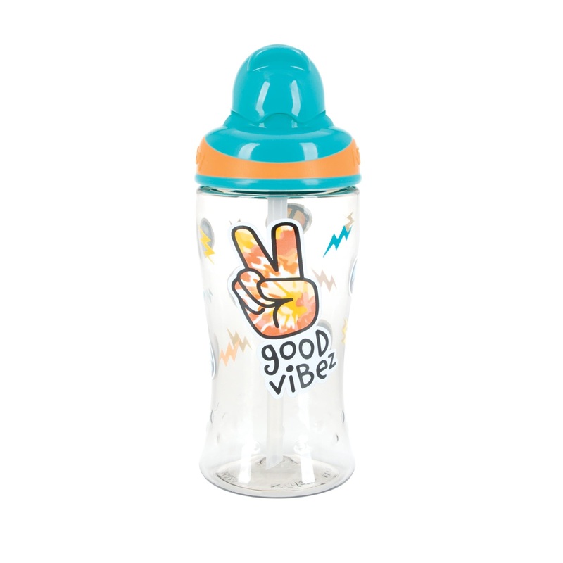 Thirsty Kids BOOST Flex Straw Water Bottle Good Vibes