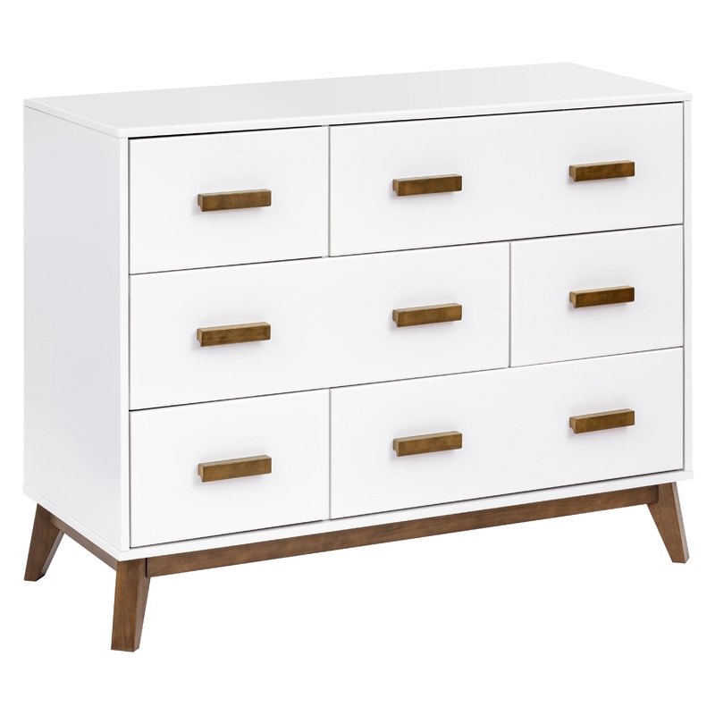 Babyletto Scoot 6 Drawer Double dresser Natural Walnut