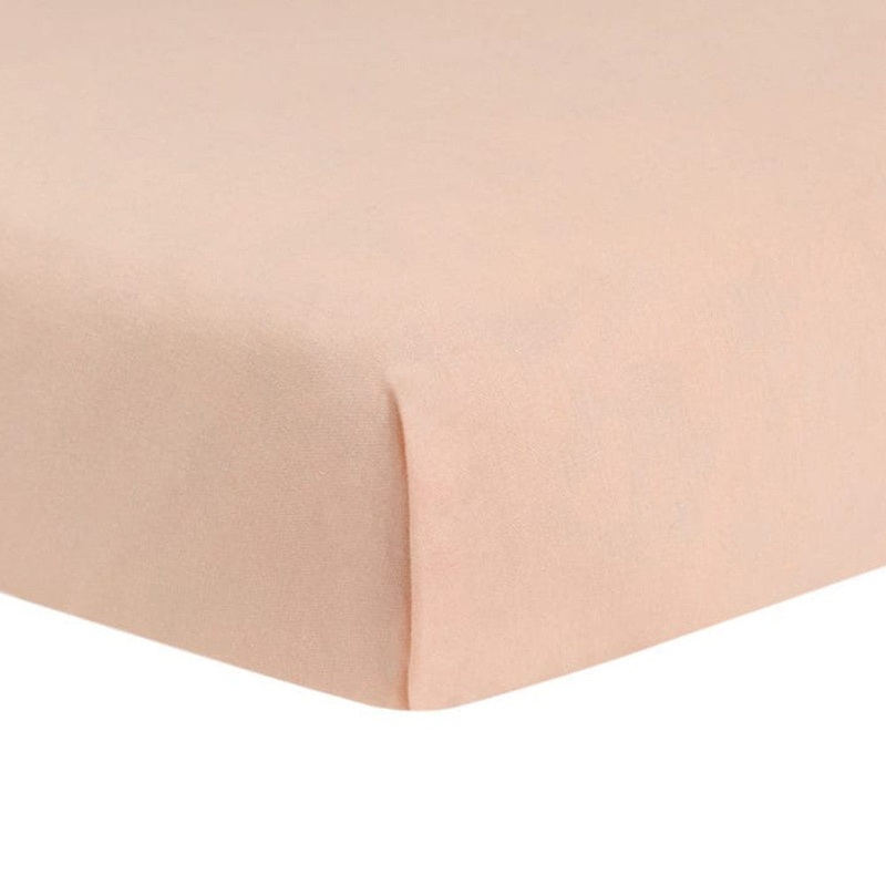 Liz and Roo Blush Peach Linen Blend Crib Sheet