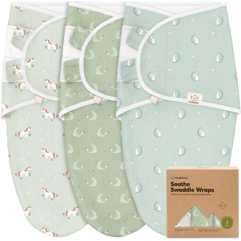 3pk Soothe Baby Swaddles 0-3 Months, Sleep Sack for Newborns Lunaris OS 0-3M
