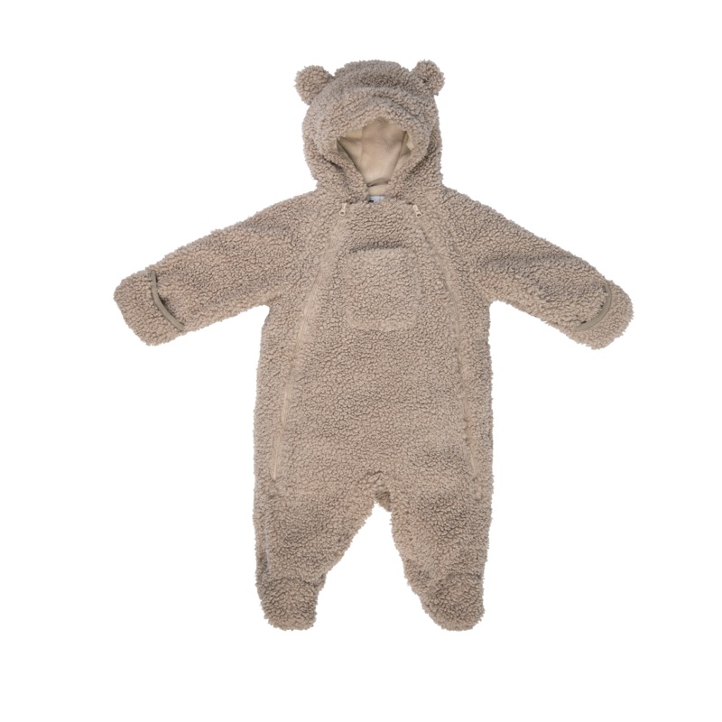 7 A.M. Enfant Teddy Oatmeal Jumpsuit 3-6M