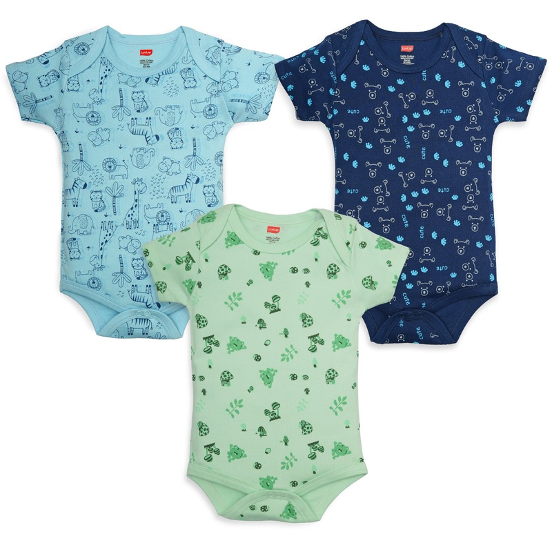 Baby Boys & Baby Girls  Pack Of 3 Half Sleeve Romper/Bodysuit 100% Cotton S – 1 to 3 months