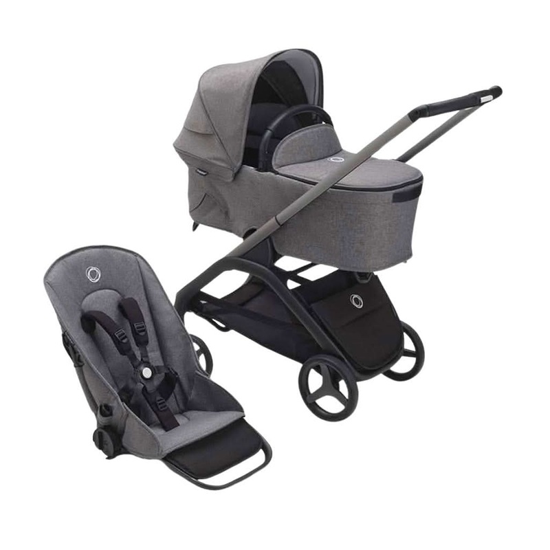 Bugaboo Dragonfly with Seat and Bassinet Complete Stroller Graphite / Midnight Black-Skyline Blue
