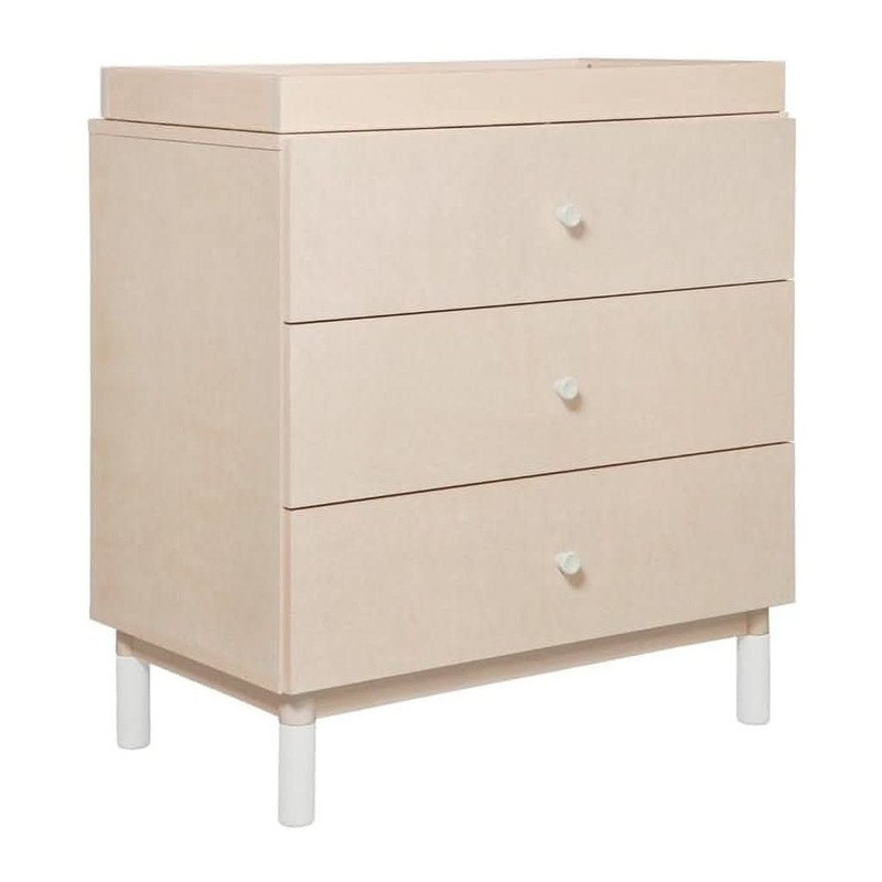 Babyletto Gelato 3-Drawer Changer Dresser with Removable Changing Tray Washed Natural / White Feet