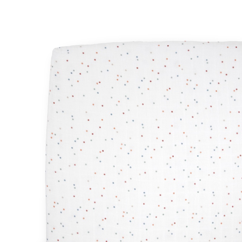 Cotton Muslin Crib Sheet – Dots Dots