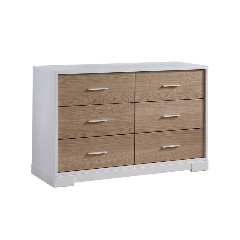 NEST Vibe Collection Double Dresser White/Natural Oak