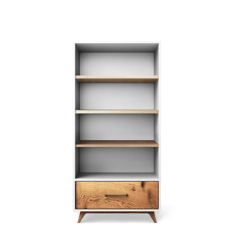 Romina Uptown Bookcase Bianco Satinato Gold