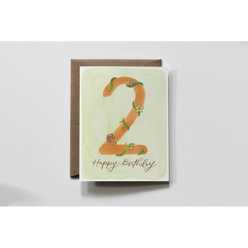 Two | Second Birthday Number Happy 2nd Greeting Card