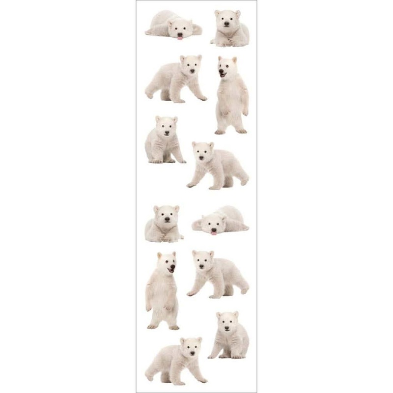 Mrs Grossmans Strip of Photoessence Polar Bears Cubs Stickers