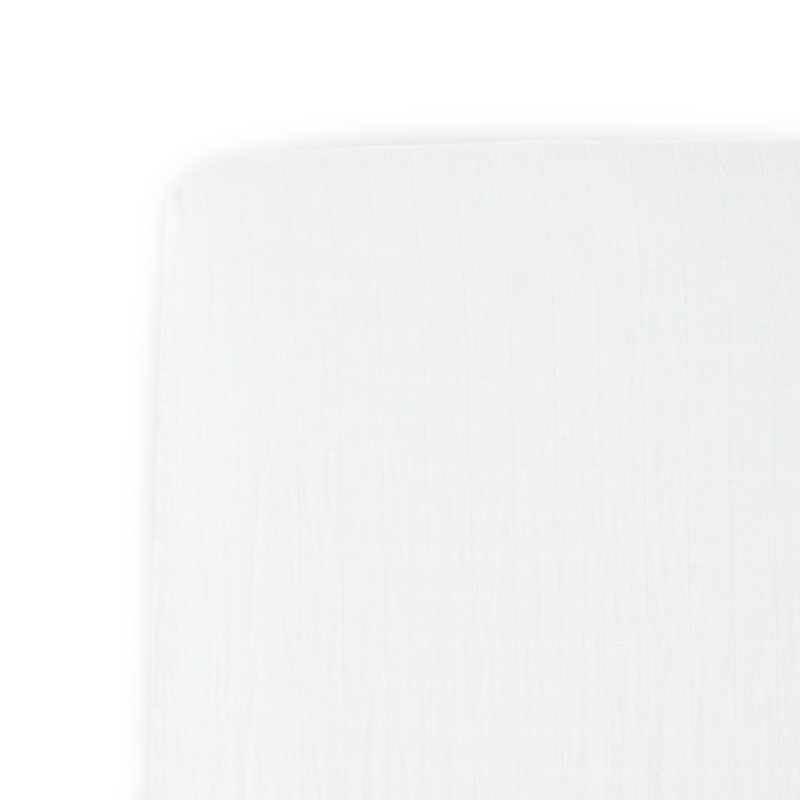 Cotton Muslin Crib Sheet – White White