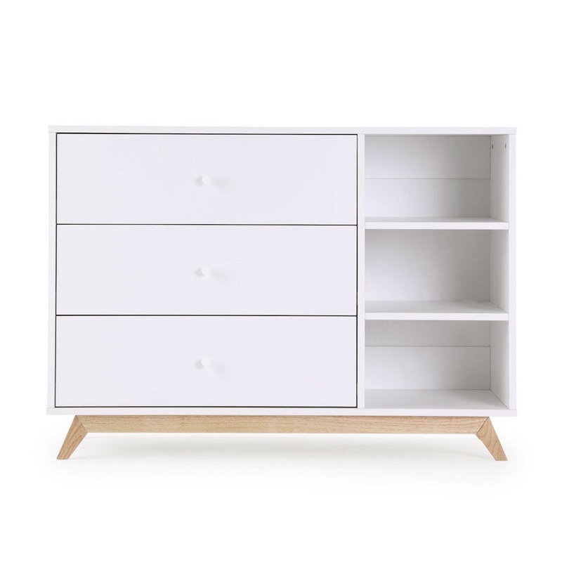 dadada Central Park 3-Drawer Dresser White / Natural