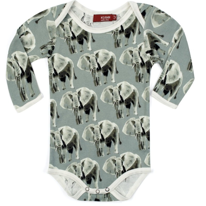 Grey Elephant Organic Onesie 3-6M