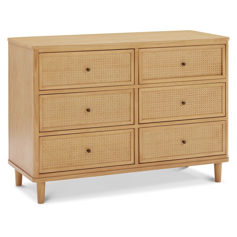 Marin 6 Drawer Dresser Honey/Honey Cane