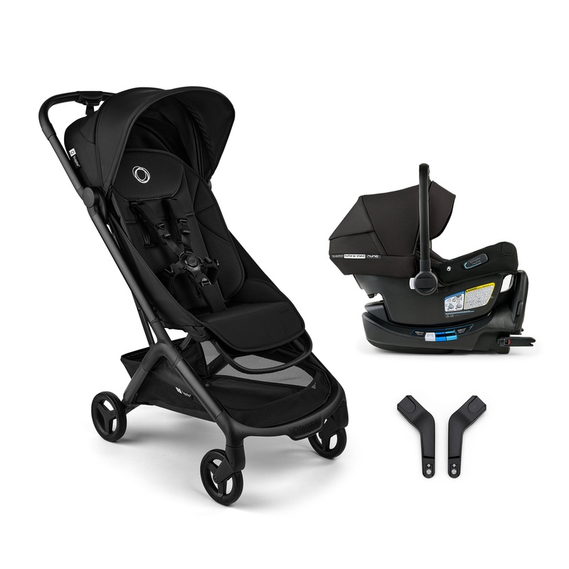 Bugaboo Butterfly 2 Stroller + Turtle Air Shield By Nuna Car Seat Travel System Heritage Black