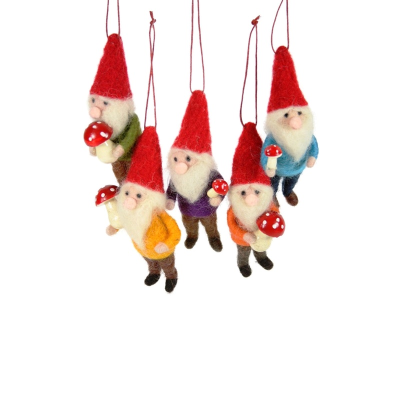 Felt Forest Gnome Christmas Ornament