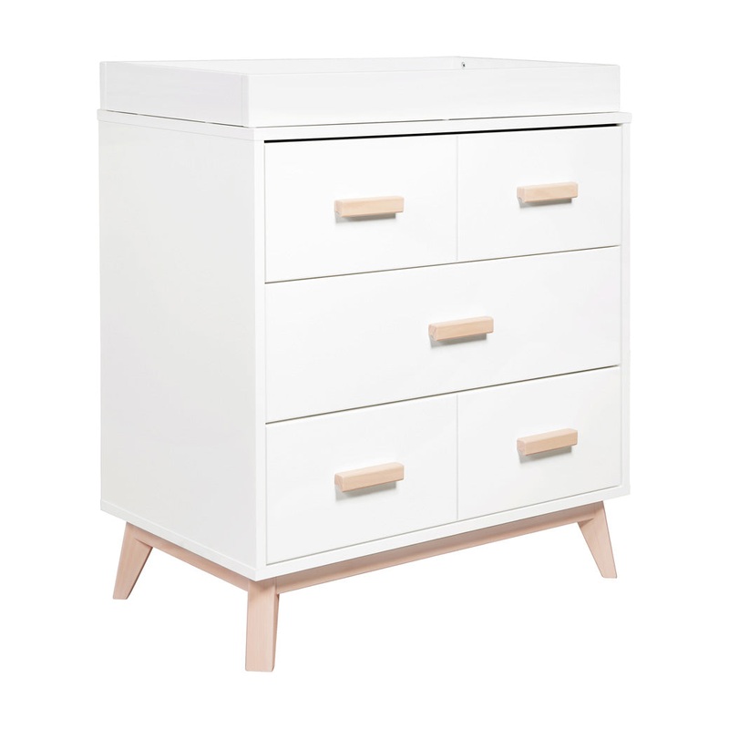 Scoot 3-Drawer Changer Dresser Washed Natural/White