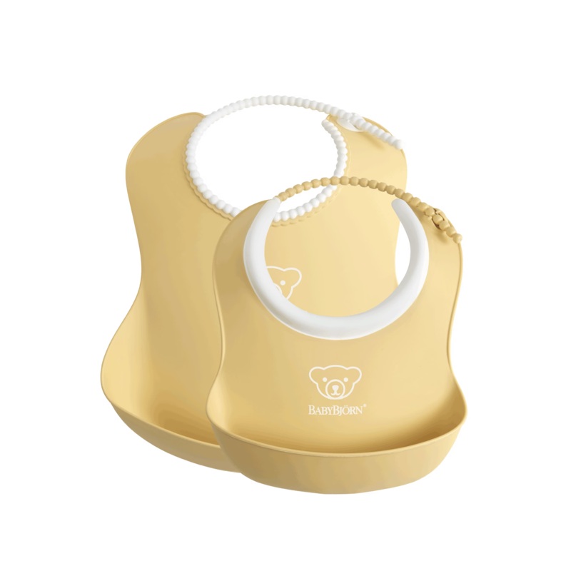 BabyBjorn Feeding Bib Set, 2-pack Powder Yellow