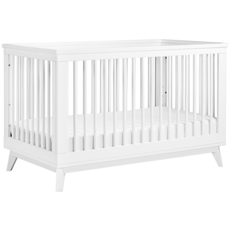 Babyletto Scoot 3-in-1 Convertible Crib with Toddler Bed Conversion Kit White