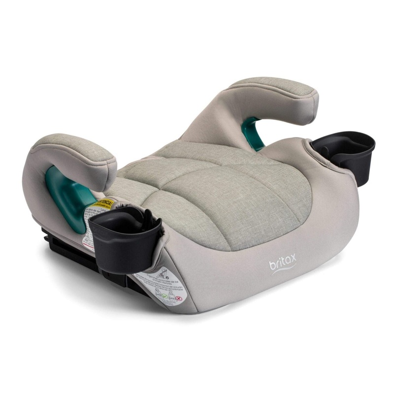 Britax UpNGo Click Backless Booster  Lightweight & Slim with Rigid LATCH Parchment