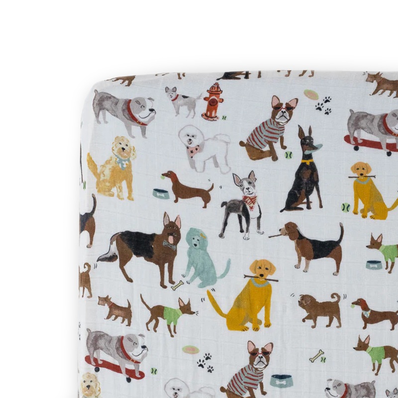 Cotton Muslin Crib Sheet – Woof Woof