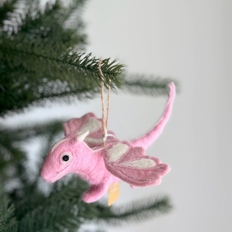 Dragon Felt Ornament Pink