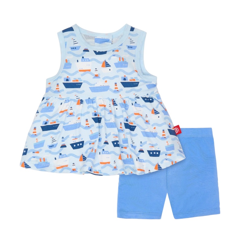 Magnetic Me Top & Bike Short Set Forever and All Waves 0-3M