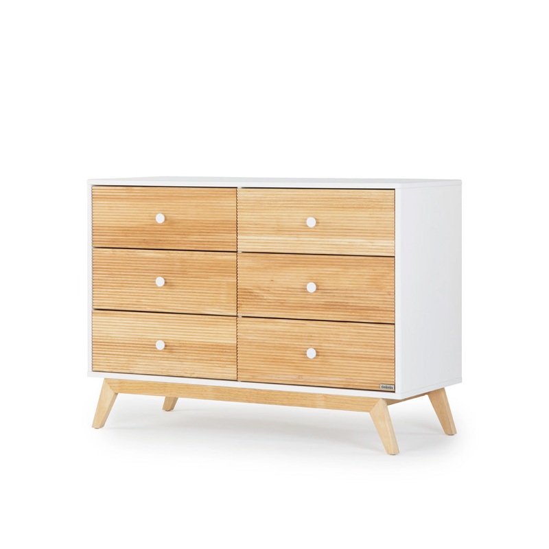 Merry 6-Drawer Dresser White/Natural