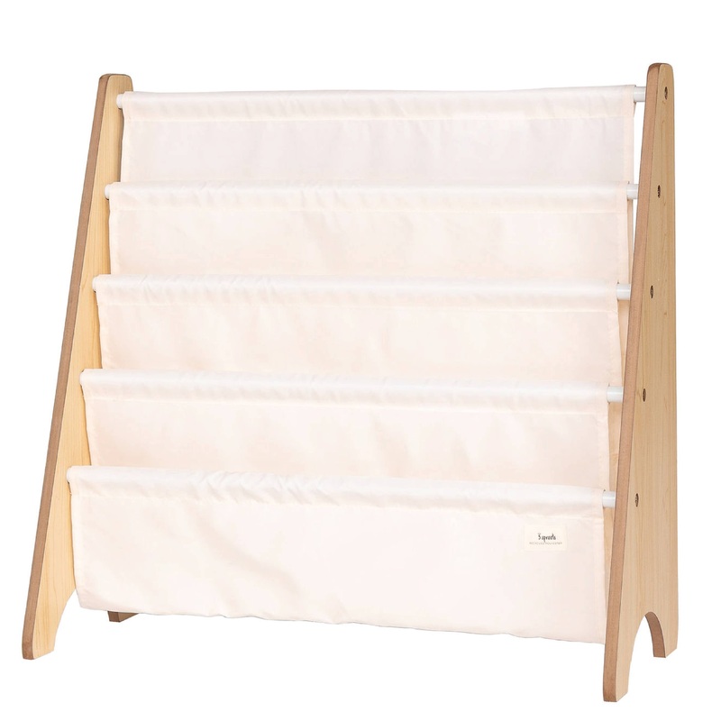 Recycled Fabric Kids Book Rack Cream