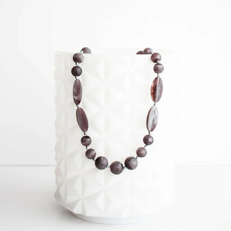 Teething Necklace | Addison Plum Marble