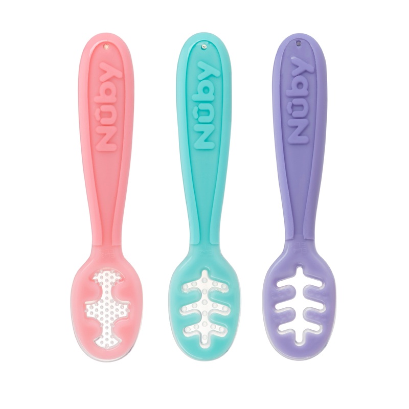 Baby’s First Spoons | Pink, Aqua, & Purple