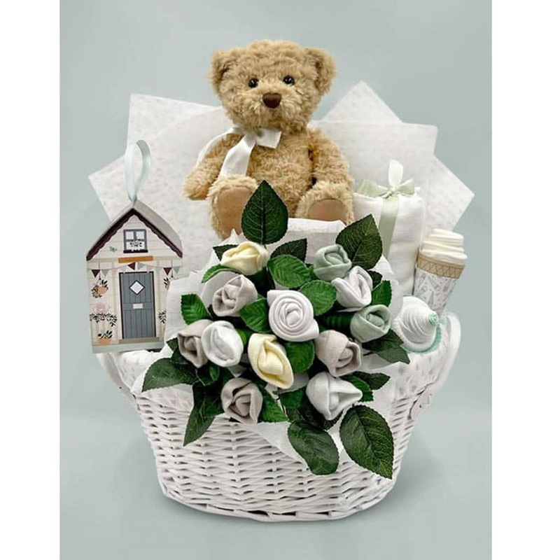 Babyblooms Bertie’s New Baby Gift Basket White