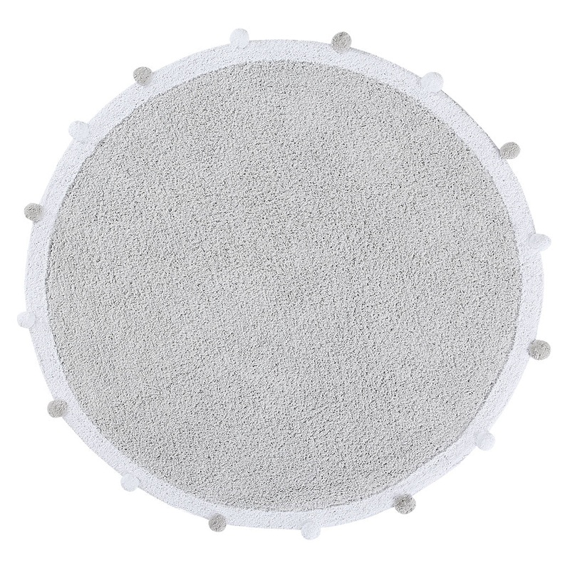 Bubbly Washable Rug Light Grey