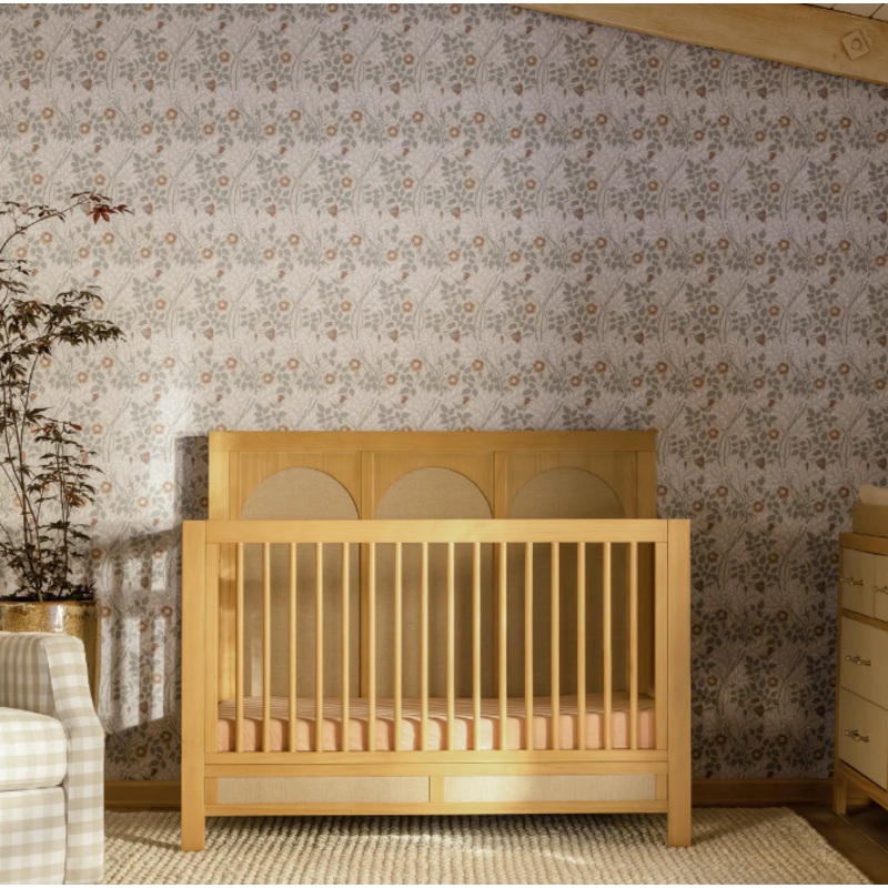 Namesake Eloise 4-in-1 Convertible Crib French Sage and Performance Sand Eco-Weave