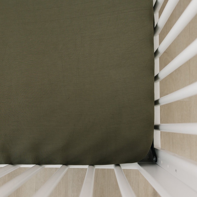 Bamboo Stretch Crib Sheet | Olive