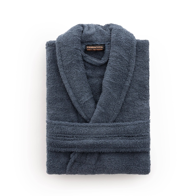 100% Combed Cotton Bathrobe 550 Gr. Denim Blue XS/S