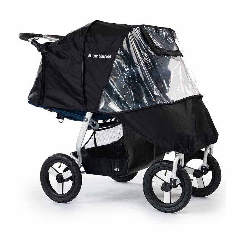 Bumbleride Indie Twin Non-PVC Rain Cover, Fit Only 2018 / 2019 Black