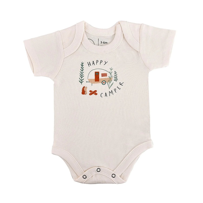 Finn + Emma Organic Bodysuit Happy Camper 0-3M