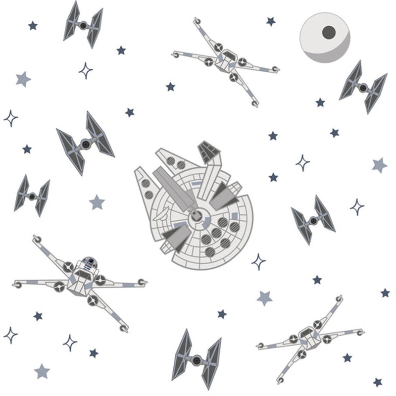 Lambs & Ivy Star Wars Millennium Falcon Wall Decal – Falcon Tie Fighters