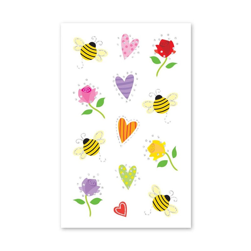 Mrs. Grossman’s Strip of Reflection Petite Hearts and Bees Stickers