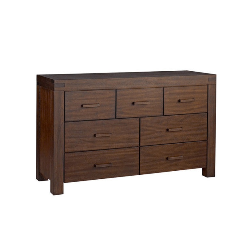 Oxford Piermont Collection 7 Drawer Dresser in Rustic Farmhouse Brown