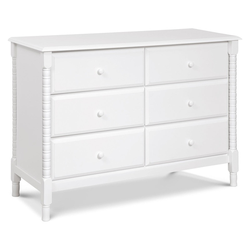 Jenny Lind Spindle 6-Drawer Dresser White