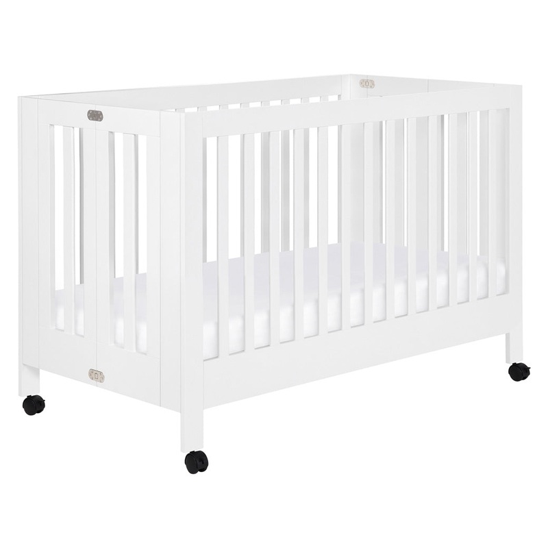 Maki Portable Folding Crib + Conversion Kit White
