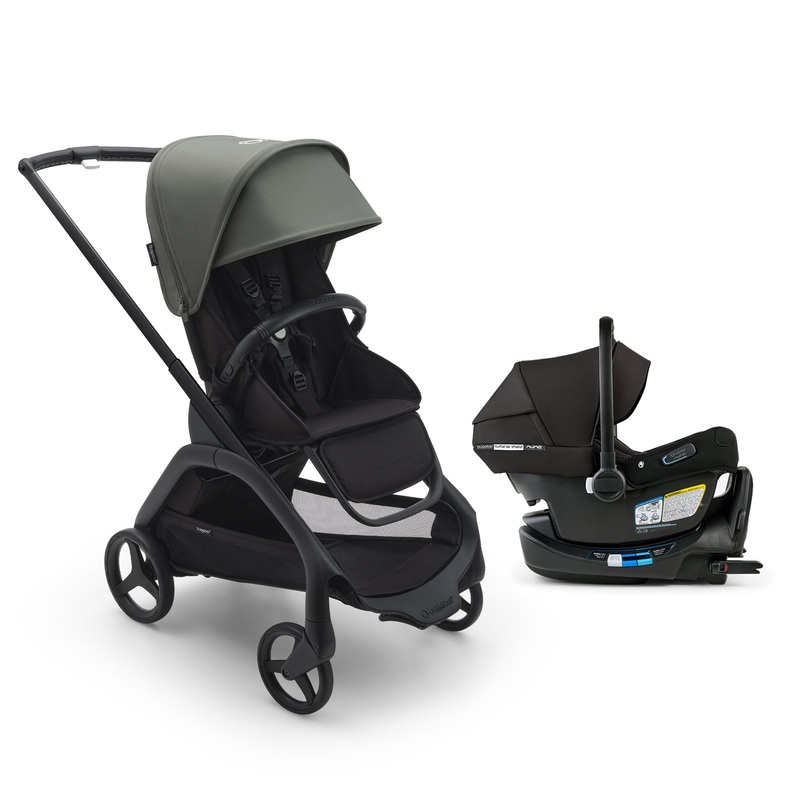 Bugaboo Dragonfly Seat Complete Stroller + Turtle Air Shield By Nuna Car Seat Travel System Forest Green